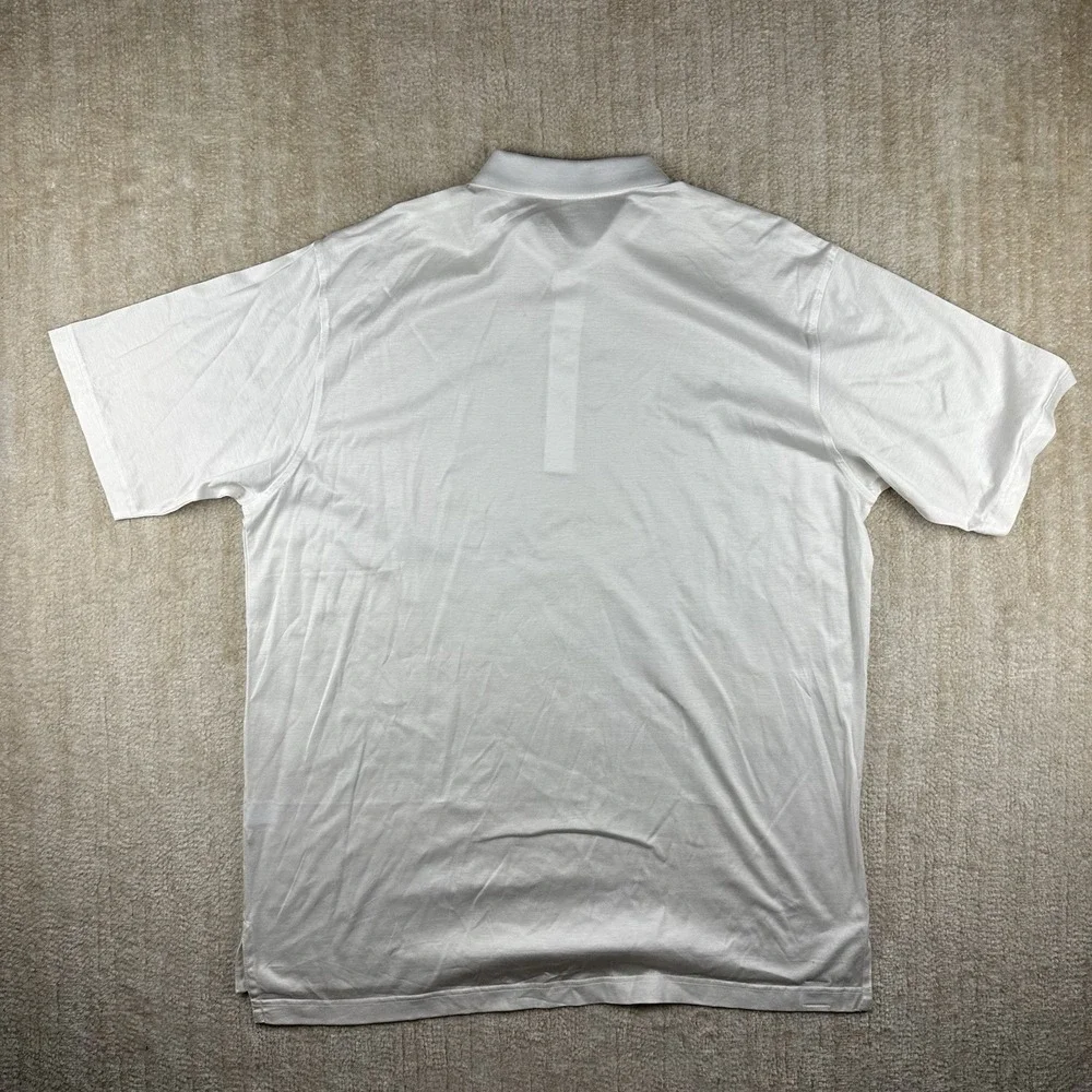 Peter Millar Polo Shirt Mens 2XL Solid White Golf Classic 100% Cotton - Picture 3 of 5